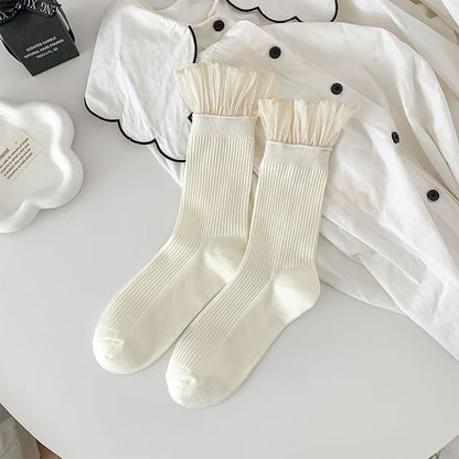 Two Tone Ruffle Socks SpreePicky