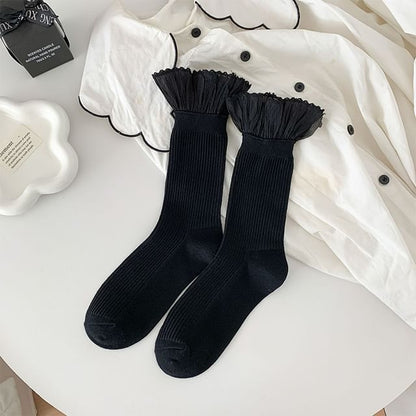 Two Tone Ruffle Socks SpreePicky