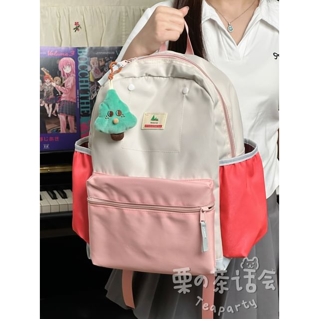 Color Block Laptop Backpack / Bag Charm / Set SpreePicky