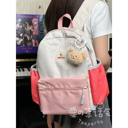 Color Block Laptop Backpack / Bag Charm / Set SpreePicky