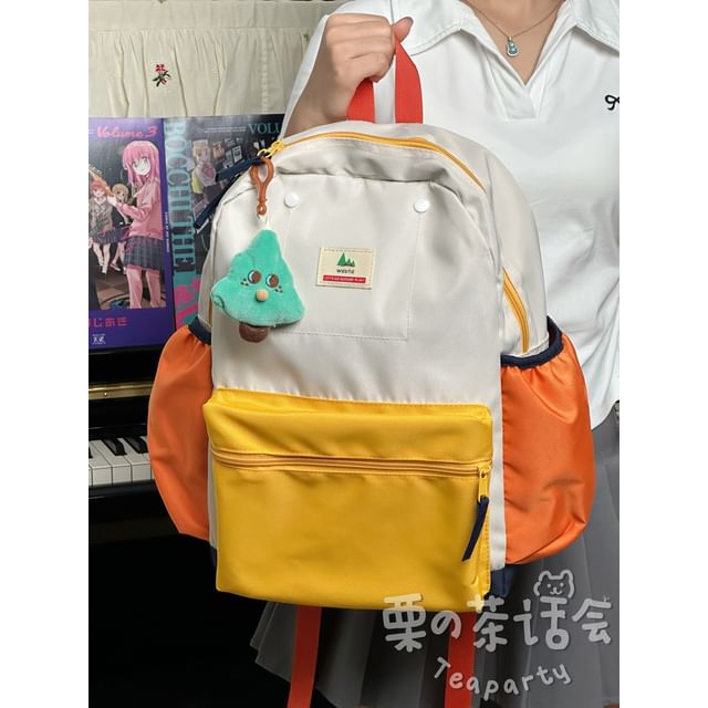 Color Block Laptop Backpack / Bag Charm / Set SpreePicky