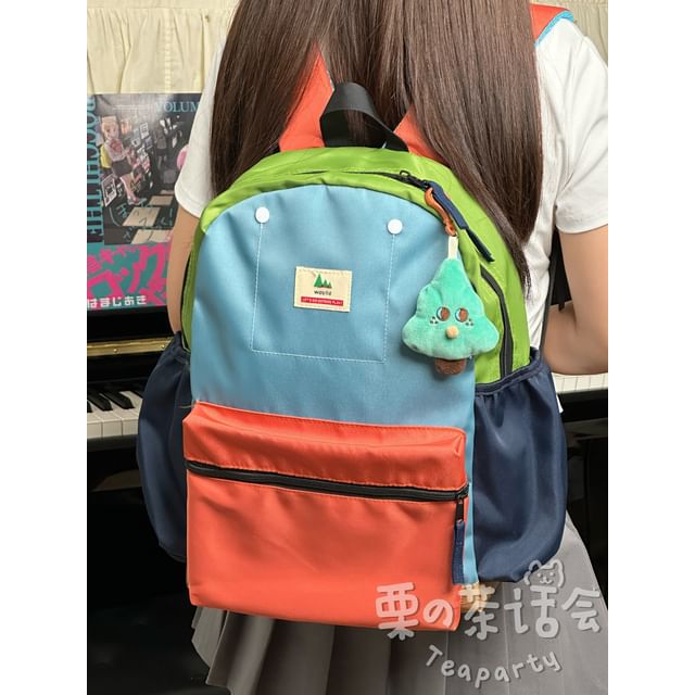 Color Block Laptop Backpack / Bag Charm / Set SpreePicky