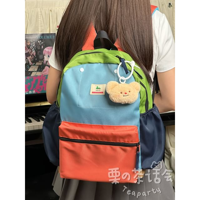 Color Block Laptop Backpack / Bag Charm / Set SpreePicky