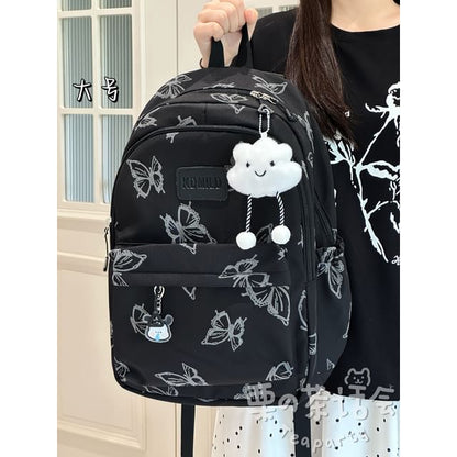 Butterfly Print Laptop Backpack / Bag Charm / Set SpreePicky