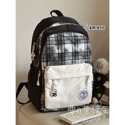 Plaid Applique Laptop Backpack / Bag Charm / Set SpreePicky