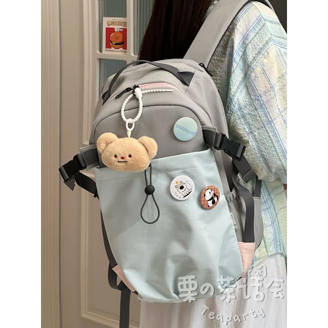 Two Tone Drawstring Laptop Backpack / Badge / Bag Charm / Set SpreePicky