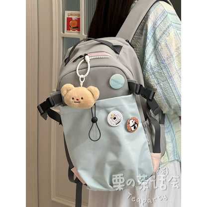 Two Tone Drawstring Laptop Backpack / Badge / Bag Charm / Set SpreePicky