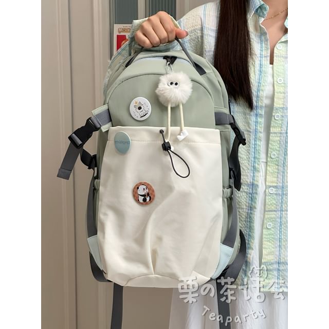 Two Tone Drawstring Laptop Backpack / Badge / Bag Charm / Set SpreePicky