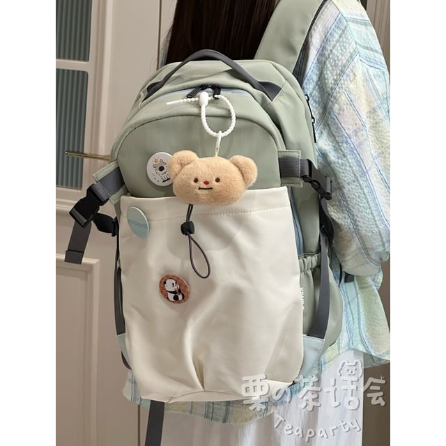 Two Tone Drawstring Laptop Backpack / Badge / Bag Charm / Set SpreePicky