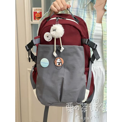 Two Tone Drawstring Laptop Backpack / Badge / Bag Charm / Set SpreePicky