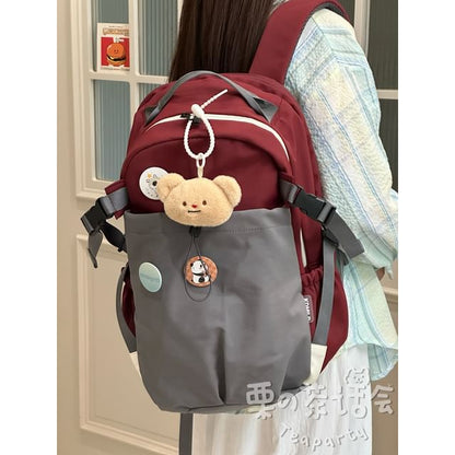 Two Tone Drawstring Laptop Backpack / Badge / Bag Charm / Set SpreePicky