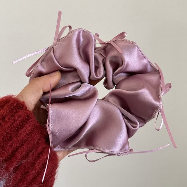 Plain Bow Accent Scrunchie SpreePicky