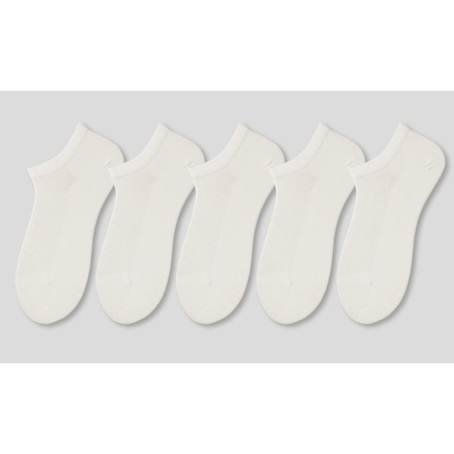 Set of 5 Pairs: Plain Perforated Ankle Socks SpreePicky