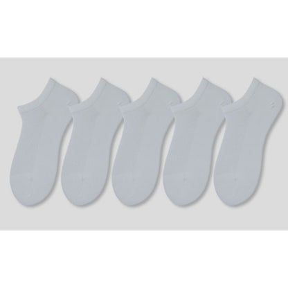 Set of 5 Pairs: Plain Perforated Ankle Socks SpreePicky