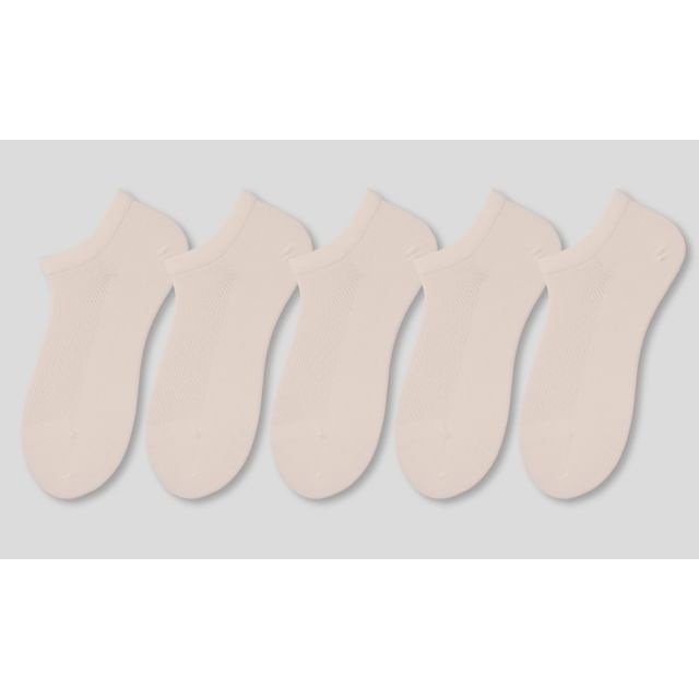 Set of 5 Pairs: Plain Perforated Ankle Socks SpreePicky