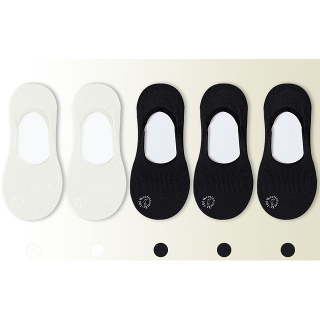 Set of 5 Pairs: Plain No Show Socks SpreePicky