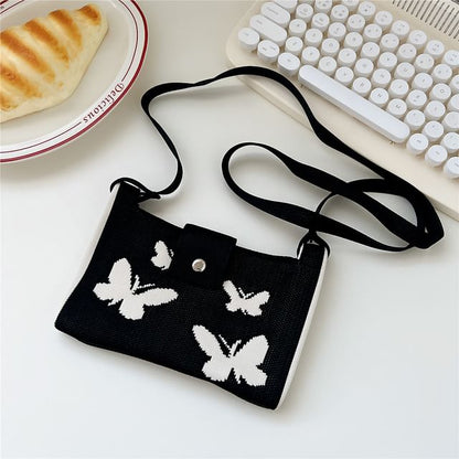 Butterfly Print Knit Coin Purse SpreePicky