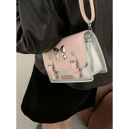 Bow Accent Buckled Satchel Bag SpreePicky