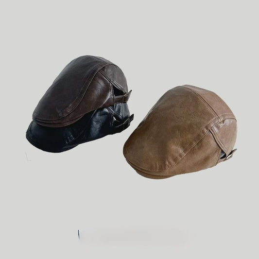 Faux Leather Flat Cap SpreePicky