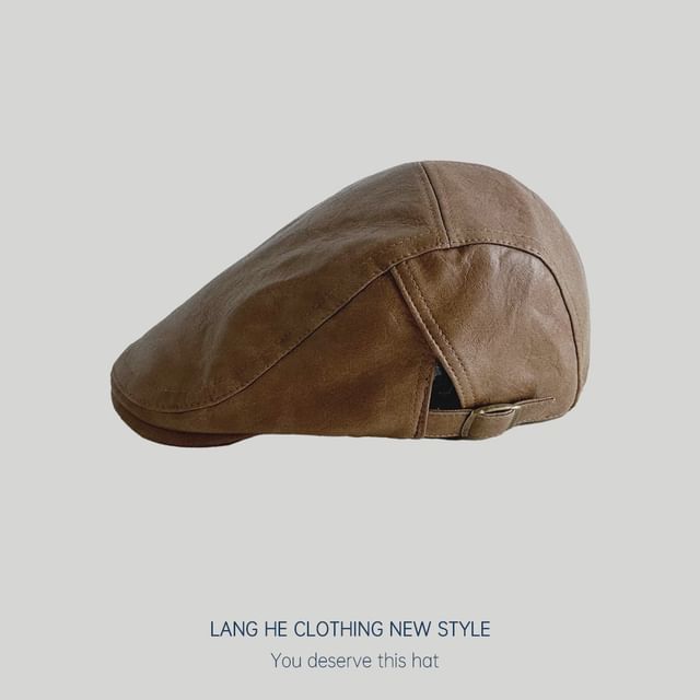 Faux Leather Flat Cap SpreePicky