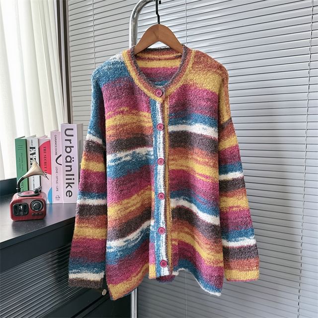 V-Neck Color Block Cardigan SpreePicky