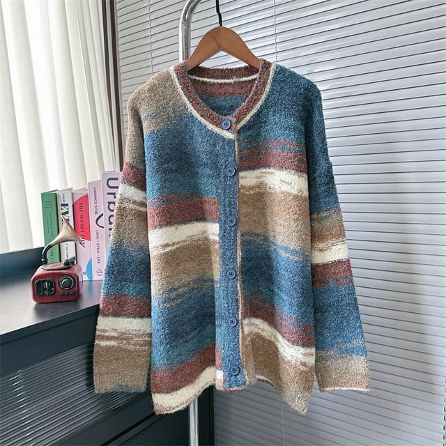 V-Neck Color Block Cardigan SpreePicky