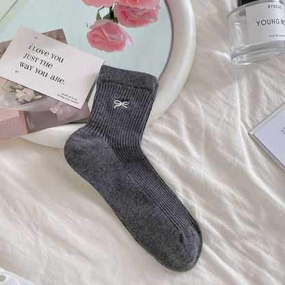 Bow Print Ribbed Socks SpreePicky