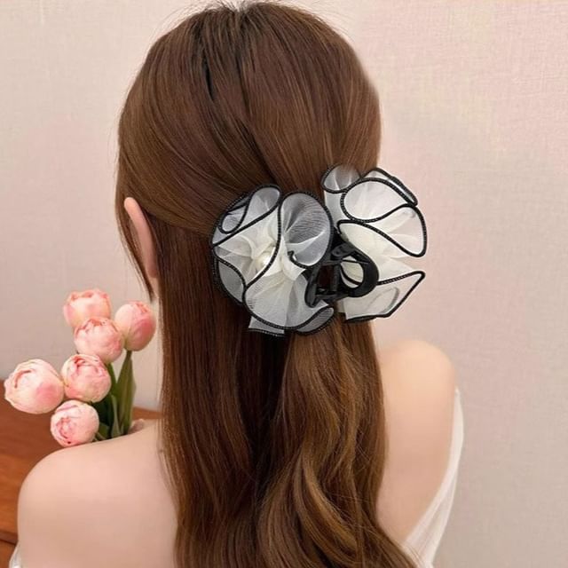 Faux Pearl Ruffle Trim Hair Tie SpreePicky