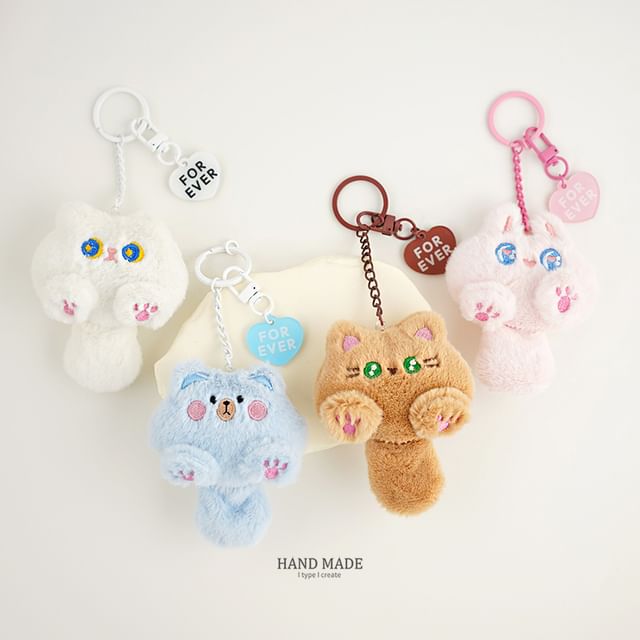 Cat Chenille Key Chain / Bag Charm SpreePicky