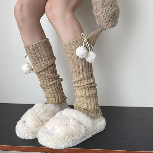 Pom Pom Knit Leg Warmers SpreePicky