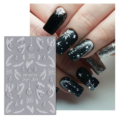 Christmas Glitter Nail Art Stickers SpreePicky