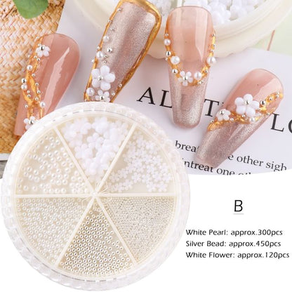 Floral Bead Faux Pearl Nail Art Decoration SpreePicky