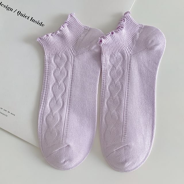 Ruffle Trim Plain Socks SpreePicky