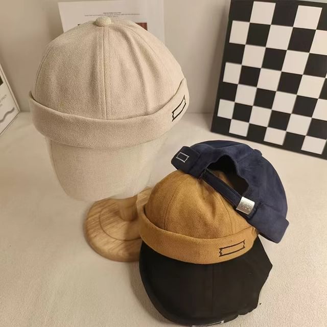 Embroidered Faux Suede Docker Hat SpreePicky