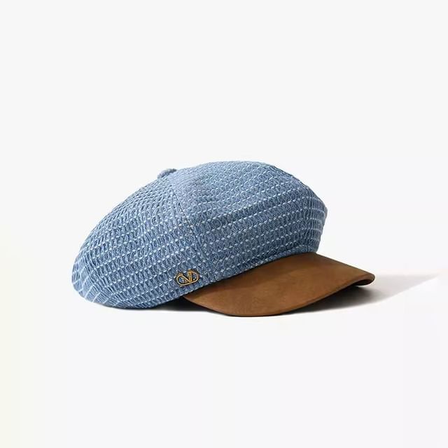 / Denim Newsboy Beret Cap FashionChic