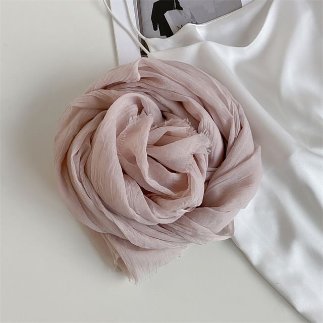 Plain Frayed Scarf SpreePicky