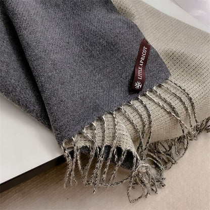 Two Tone Fringed Scarf SpreePicky