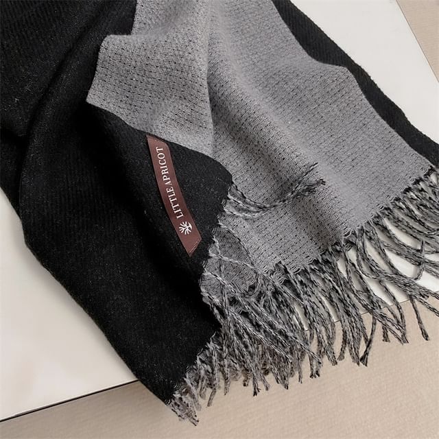 Two Tone Fringed Scarf SpreePicky