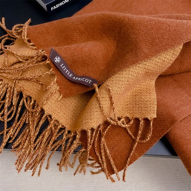 Two Tone Fringed Scarf SpreePicky