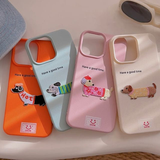 Dog Embroidered Phone Case SpreePicky