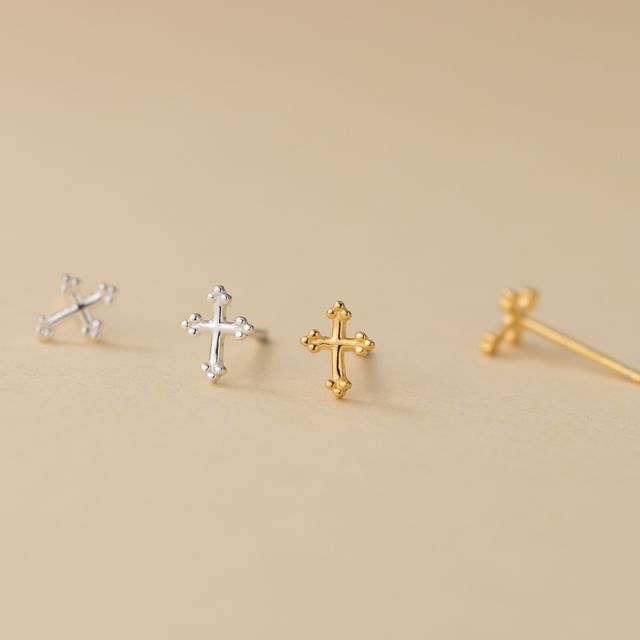 S999 Sterling Silver Cross Stud Earring SpreePicky