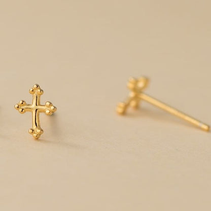 S999 Sterling Silver Cross Stud Earring SpreePicky