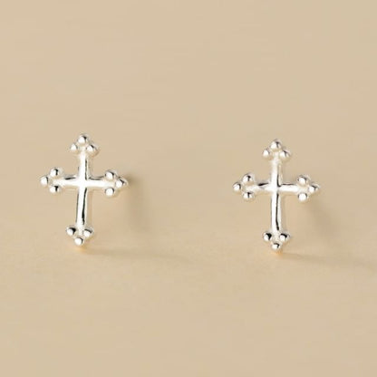 S999 Sterling Silver Cross Stud Earring SpreePicky