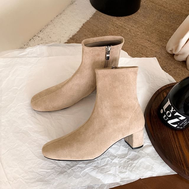 Heel Chunky Short Boots FashionChic