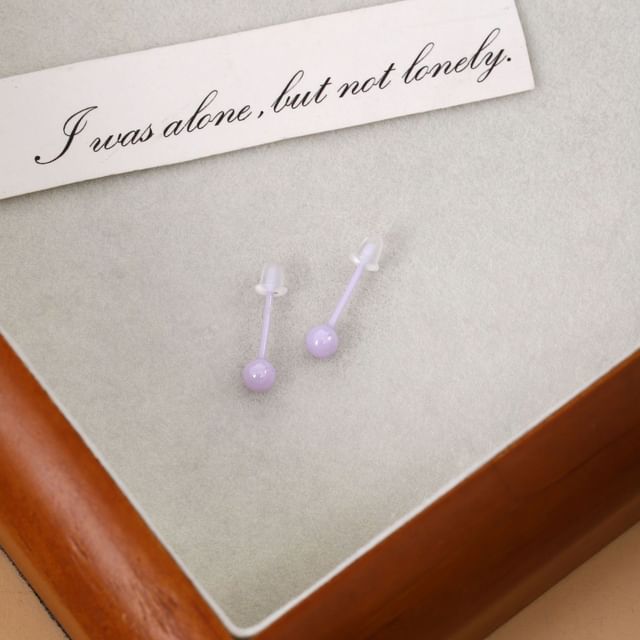 Plain Ceramic Bead Stud Earring SpreePicky