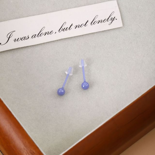 Plain Ceramic Bead Stud Earring SpreePicky