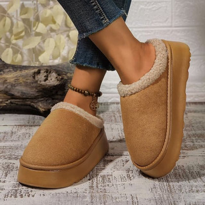 Fleece-Lined Platform Mules SpreePicky