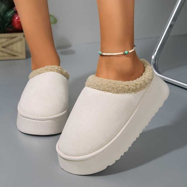 Fleece-Lined Platform Mules SpreePicky