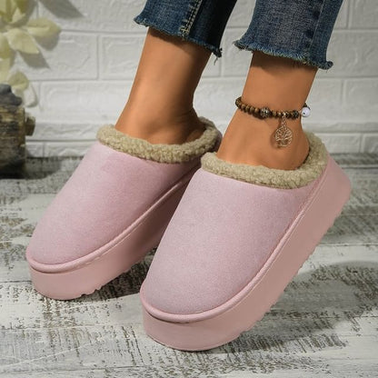 Fleece-Lined Platform Mules SpreePicky