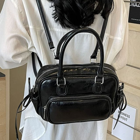 Faux Leather Top Handle Backpack SpreePicky